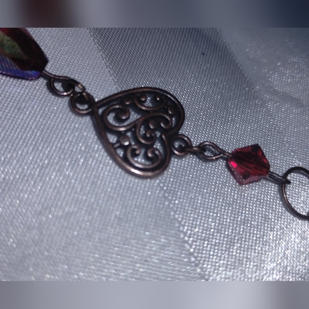 Ruby Red And Copper Heart Necklace - image 4